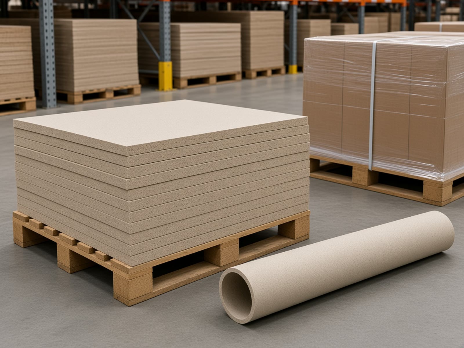 Grey board sheets, tubes and carton edge protectors